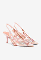 Malone Souliers Vesper 70 Crystal-Embellished Pumps VESPER 70-2 SAKURA/SAKURA