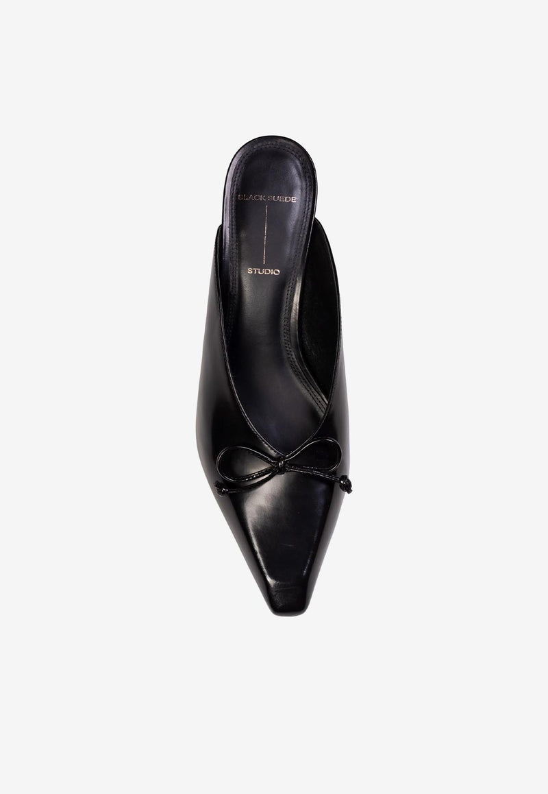 BLACK SUEDE STUDIO Vie 50 Leather Mules Black VIE50_BLACK