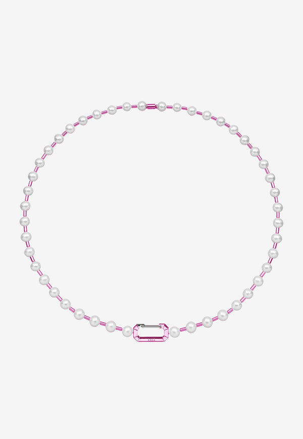 EÉRA Small Vita 18-karat White Gold Pearl Necklace  Pink VINEME14S1