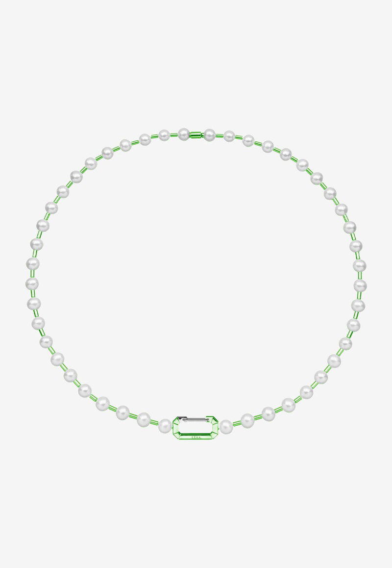 EÉRA Small Vita 18-karat White Gold Pearl Necklace  Green VINEME15S1