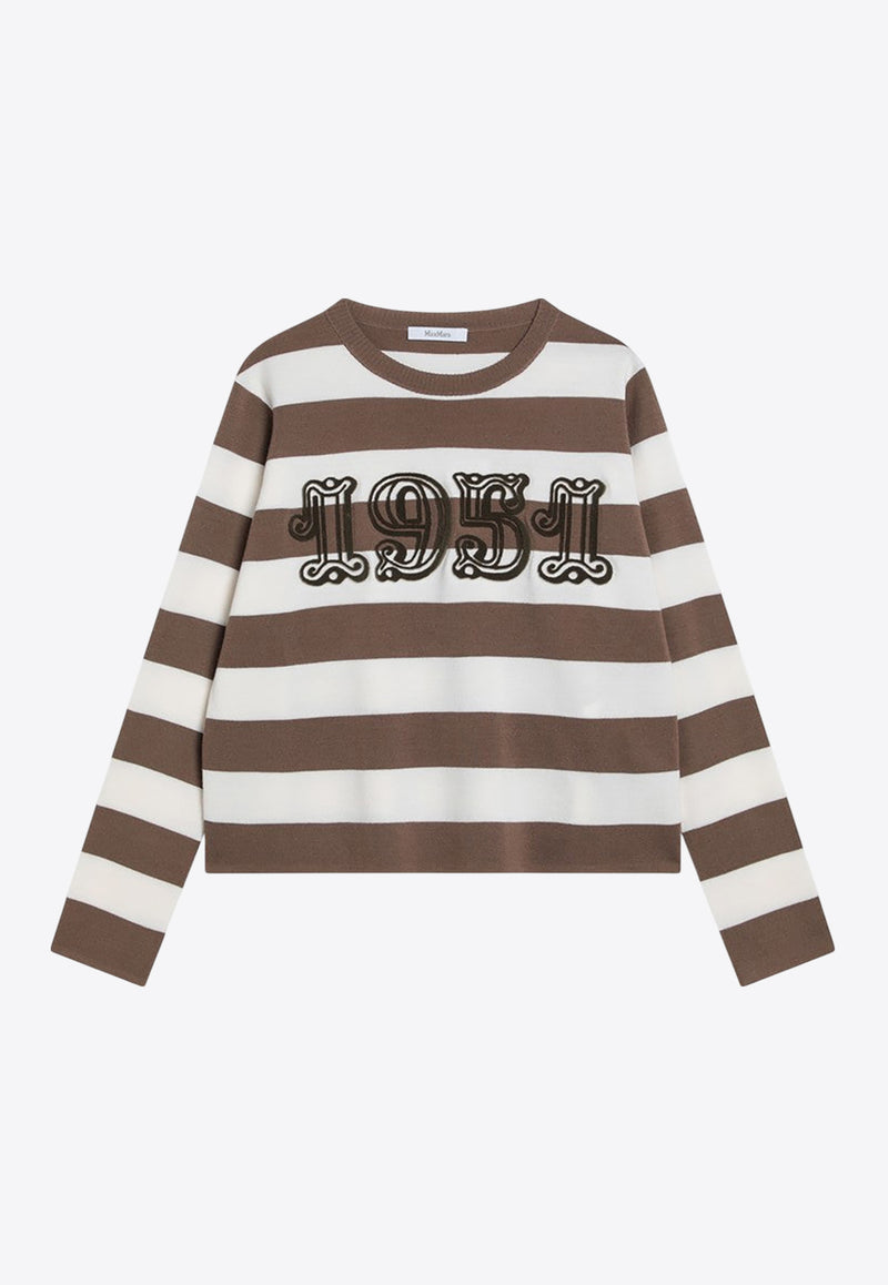 Max Mara Viterbo Striped Wool Sweater Brown VITERBOWO/R_MAXM-009