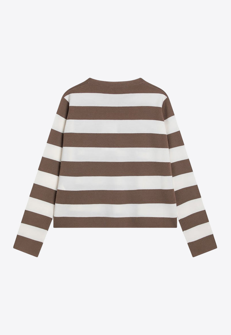Max Mara Viterbo Striped Wool Sweater Brown VITERBOWO/R_MAXM-009