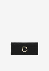 Malone Souliers Vivien Crystal-Embellished Lace Satin Clutch VIVIEN 46 BLACK