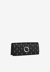 Malone Souliers Vivien Crystal-Embellished Satin Clutch VIVIEN 48 BLACK