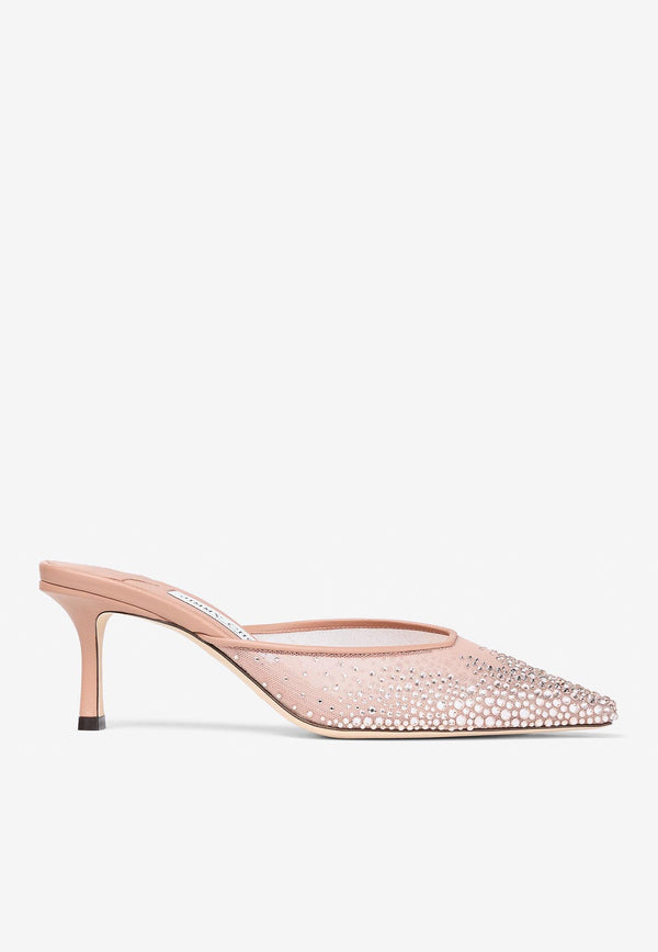 Jimmy Choo Vivi 65 Crystal-Embellished Mules VIVI 65 NYT BALLET PINK/BALLET PINK