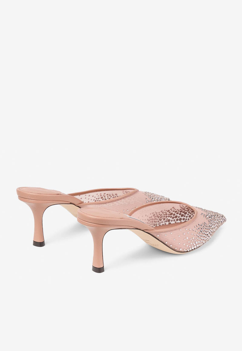 Jimmy Choo Vivi 65 Crystal-Embellished Mules VIVI 65 NYT BALLET PINK/BALLET PINK