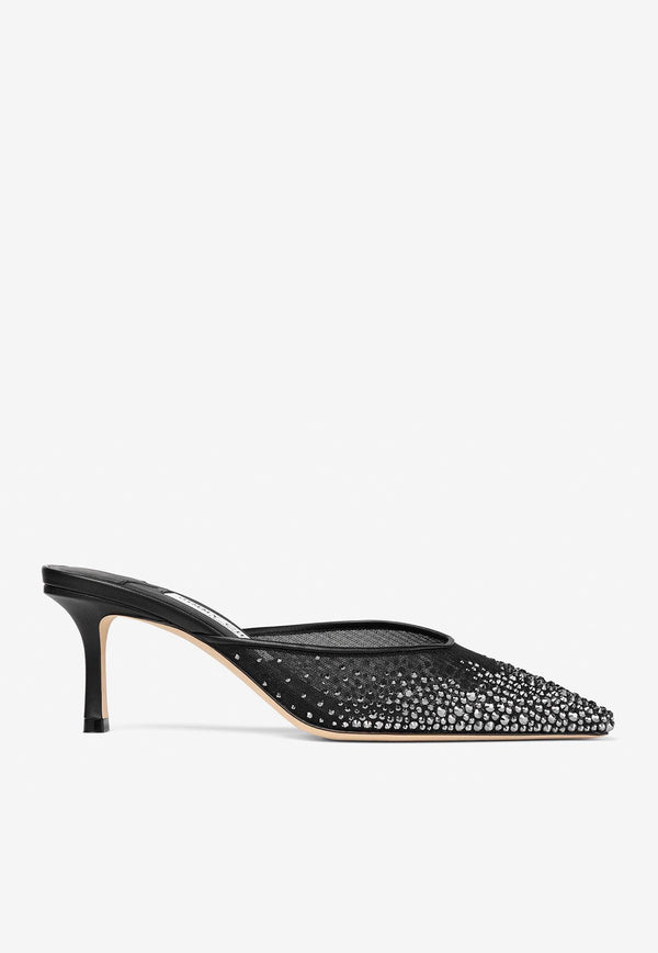 Jimmy Choo Vivi 65 Crystal-Embellished Mules VIVI 65 NYT BLACK/SMOKE