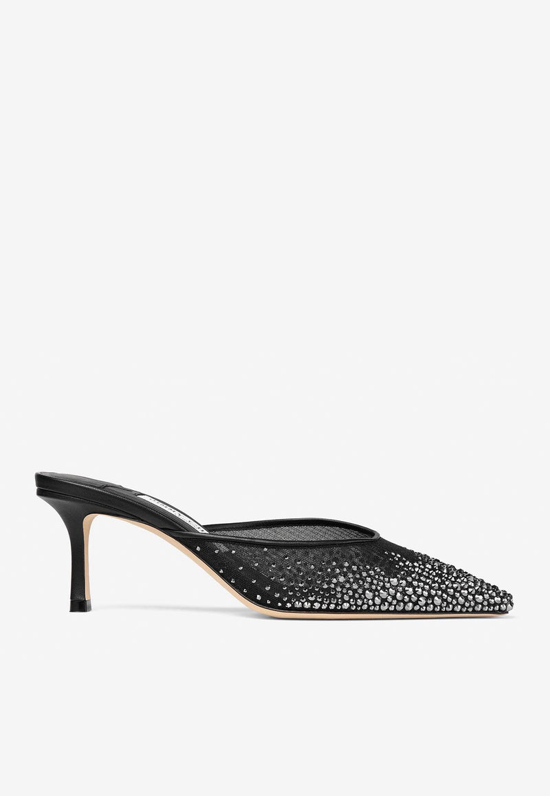 Jimmy Choo Vivi 65 Crystal-Embellished Mules VIVI 65 NYT BLACK/SMOKE