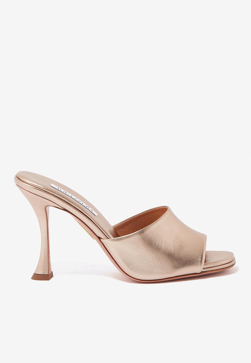 Violette 75 Metallic Leather Mules