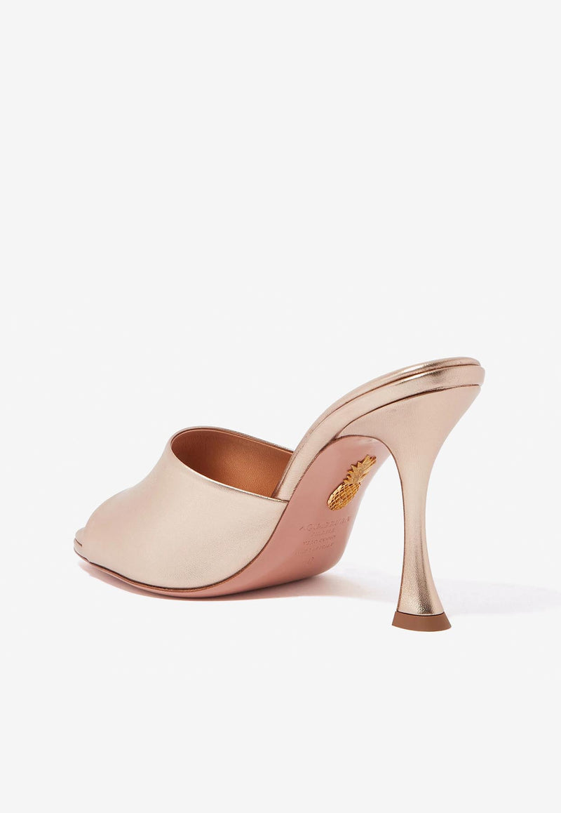 Violette 75 Metallic Leather Mules