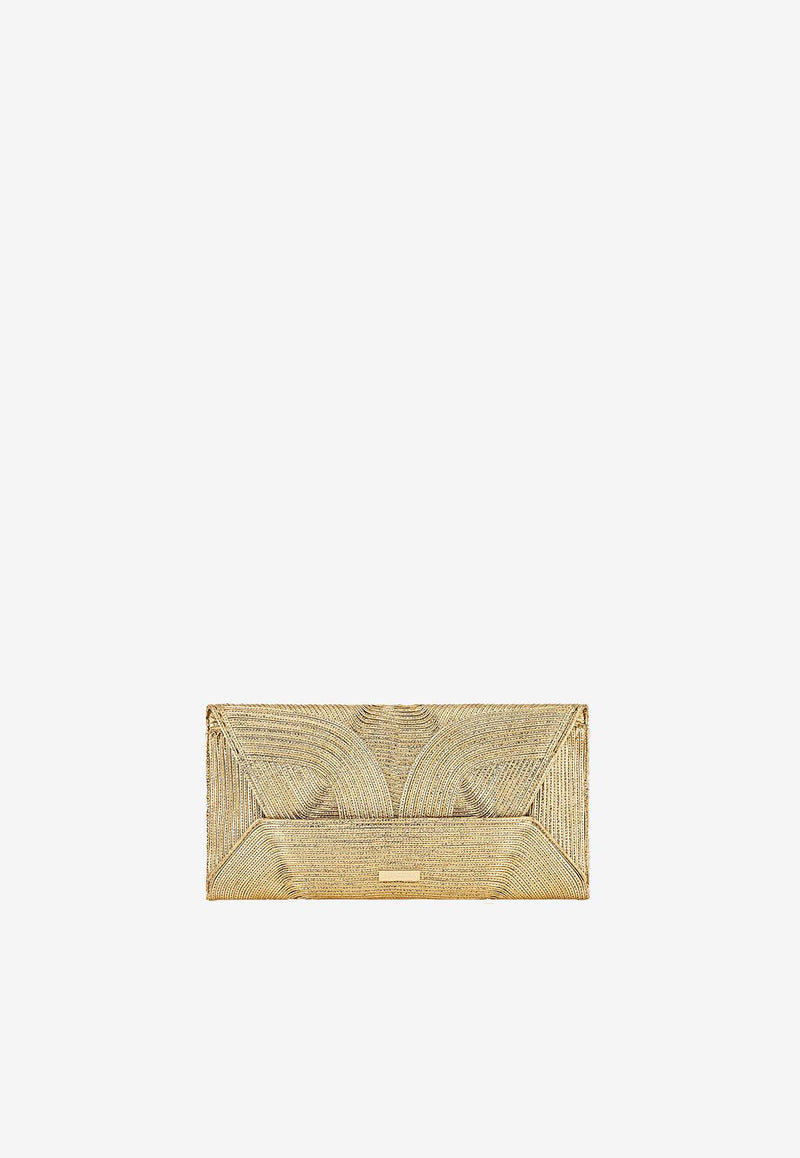 Aquazzura Vacanza Metallic Clutch VNZCLUC0-LMPGLT GOLD/LIGHT GOLD