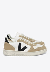 Veja V-10 Leather and Suede Low-Top Sneakers Beige VX0503138BEIGE