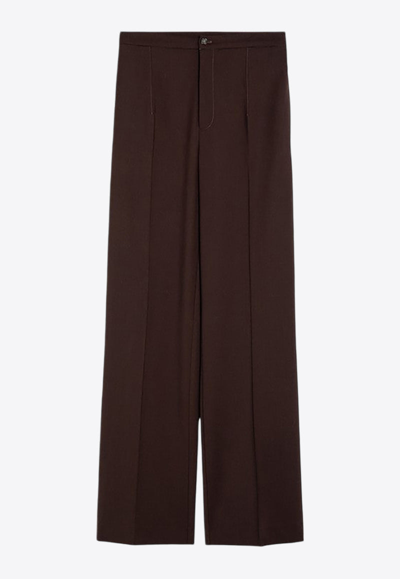 Loulou Studio Vys High-Waist Wool Palazzo Pants Brown VYSWO/P_LOULO-CH