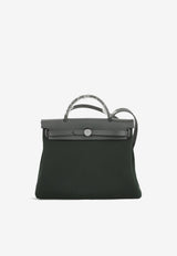 Herbag 31 in Ardoise Toile and Vert Cypres Vache Hunter Leather with Palladium Hardware