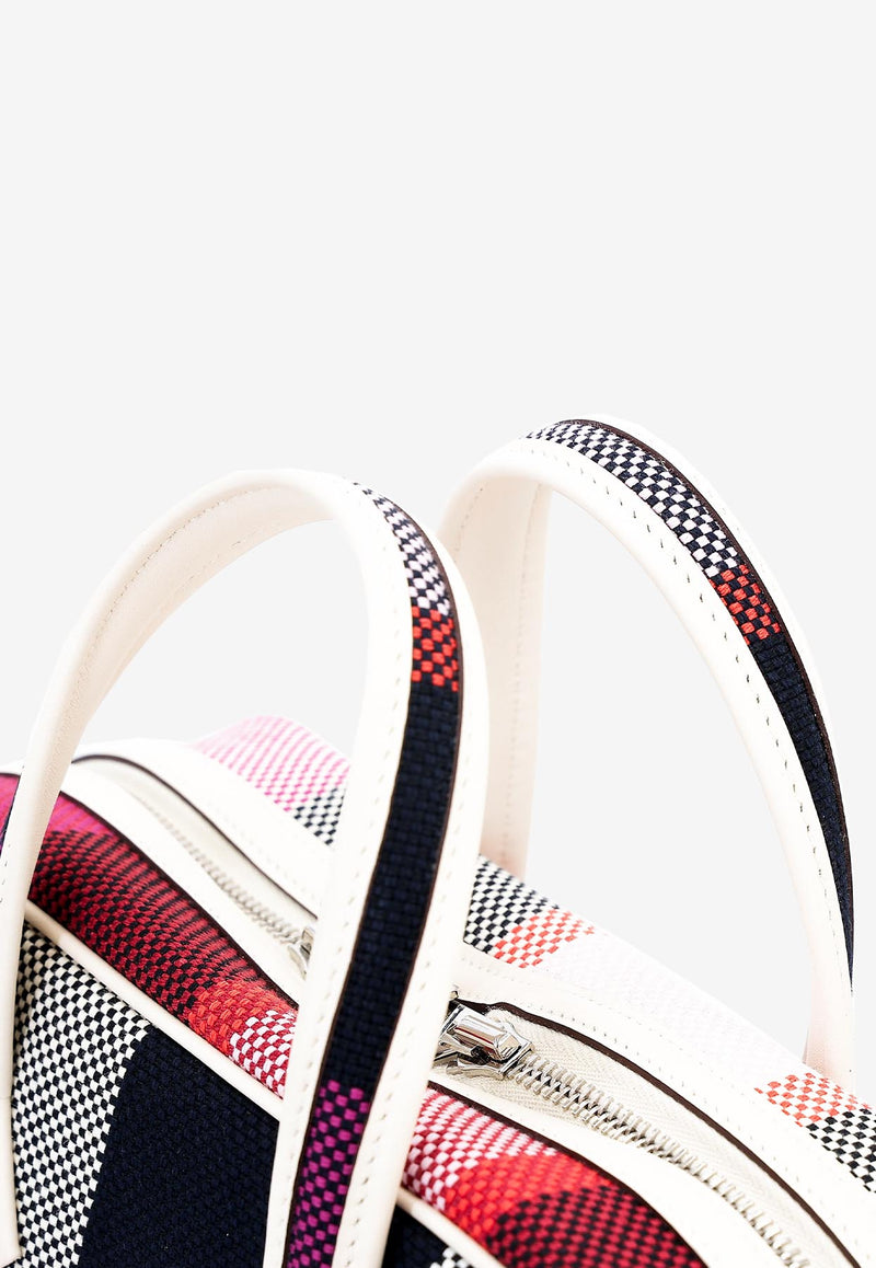 Mini Victoria III Fourre-Tout in Nata, Black, Framboise and Blue Marine Canvas with Palladium Hardware