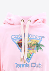 Casablanca Afro Cubism Tennis Club Print Hooded Sweatshirt Pink W-JTP-120-01_000_PALPIN
