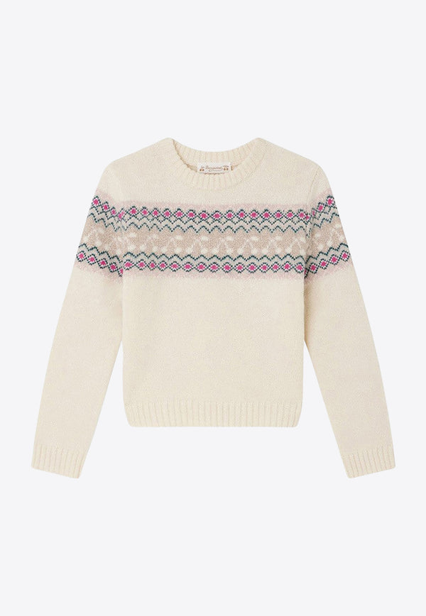 Bonpoint Girls Wool Sweater Beige W03GJUK00007-AWO/N_BONPO-903