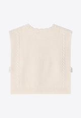 Bonpoint Baby Girls Javou Knitted Wool Vest White W05GJUK00029WO_BONPO-060