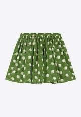 Bonpoint Girls Suzon Polka Dots Pleated Mini Skirt Green W05GSKW00013CO_BONPO-647