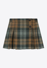 Bonpoint Girls Talissa Checked Kilt Skirt Multicolor W05GSKW00026-BWO/R_BONPO-369