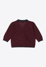 Bonpoint Babies Wool Cardigan Bordeaux W05YCAK00004WO/R_BONPO-253
