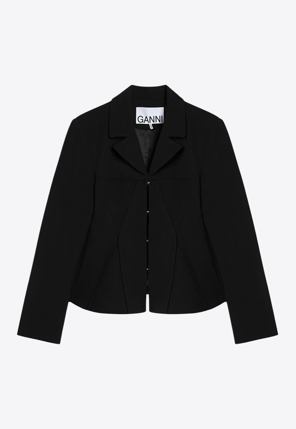 GANNI Classic Single-Breasted Blazer Black W08886752/R_GAN-099