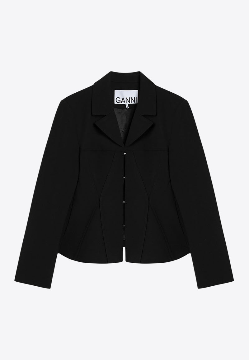 GANNI Classic Single-Breasted Blazer Black W08886752/R_GAN-099