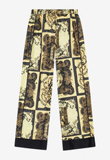 GANNI Printed Wide-Leg Pants Multicolor W0890_MULTI COLO