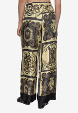 GANNI Printed Wide-Leg Pants Multicolor W0890_MULTI COLO