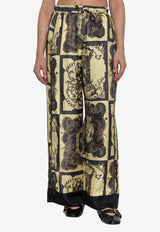 GANNI Printed Wide-Leg Pants Multicolor W0890_MULTI COLO