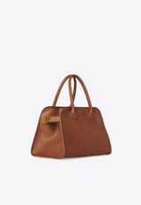 Soft Margaux 10 Top Handle Bag in Grained Leather