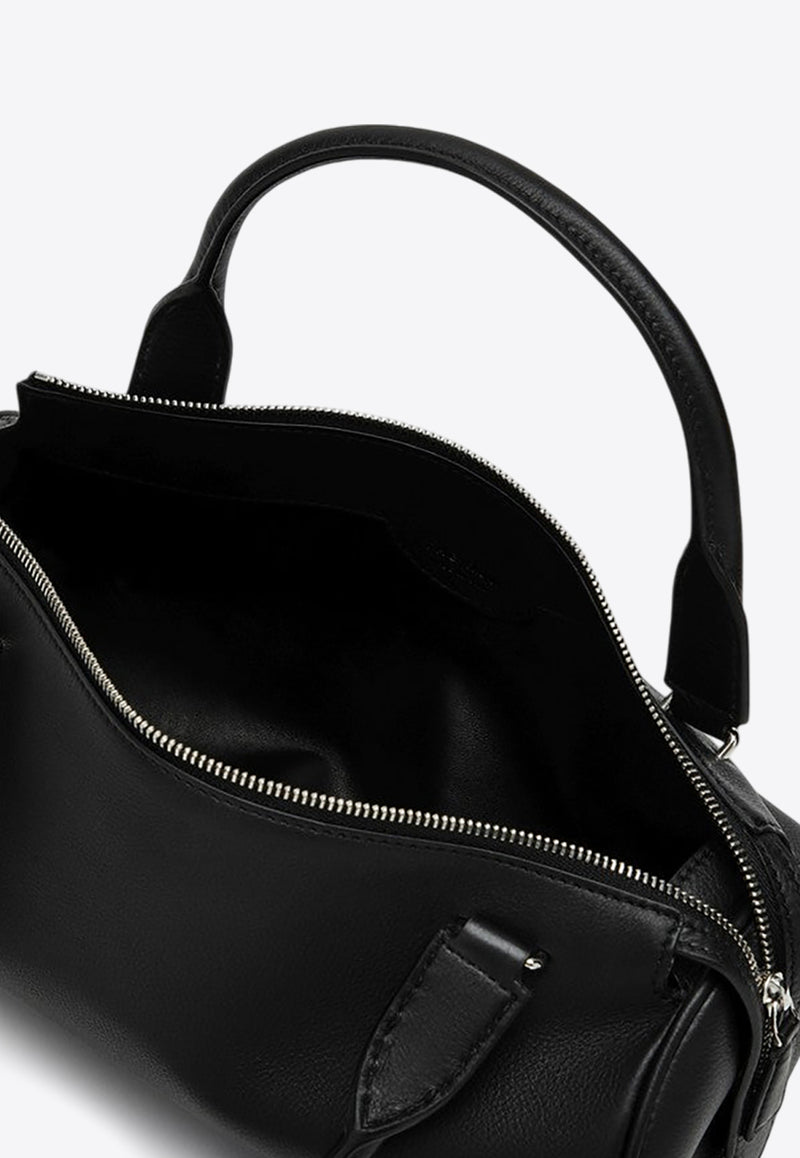 The Row Edith Grained Leather Top Handle Bag Black W1673L97/P_THERO-BLPL