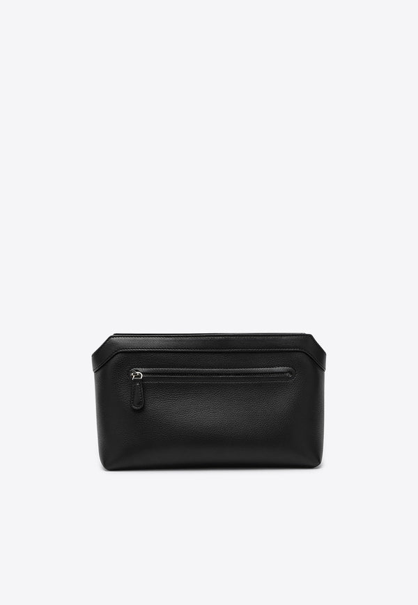 The Row Terrasse Grained Leather Clutch Bag Black W1674L97/P_THERO-BLPL