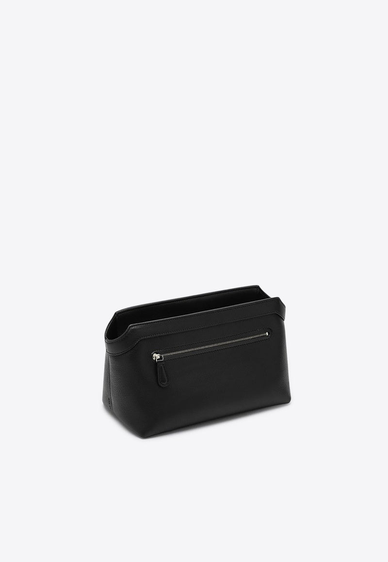 The Row Terrasse Grained Leather Clutch Bag Black W1674L97/P_THERO-BLPL