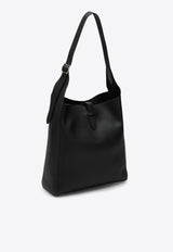 The Row Blake Grained Leather Hobo Bag Black W1699L129/P_THERO-BLPL