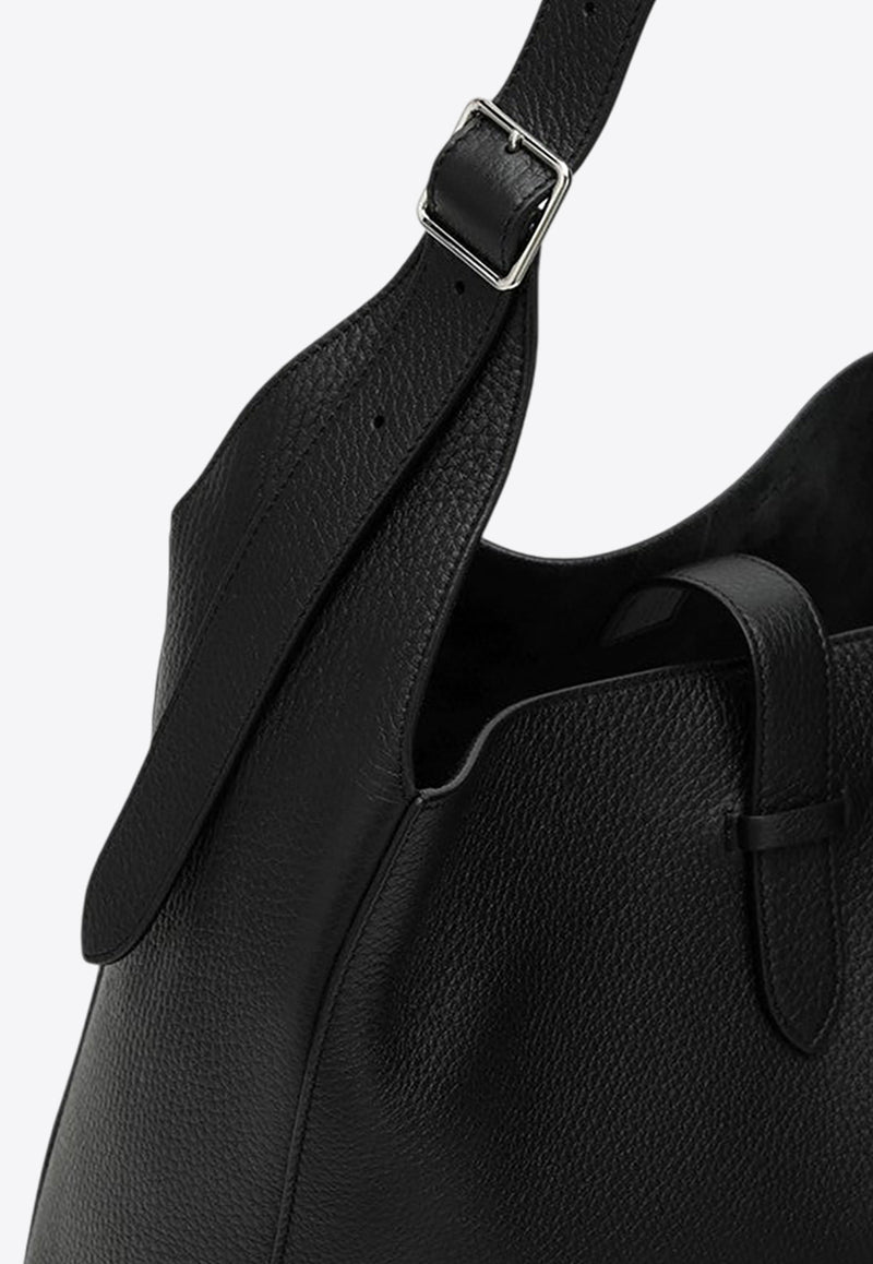 The Row Blake Grained Leather Hobo Bag Black W1699L129/P_THERO-BLPL