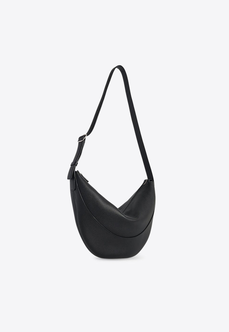 The Row Jouve Leather Shoulder Bag  Black W1772L145/Q_THERO-BAS