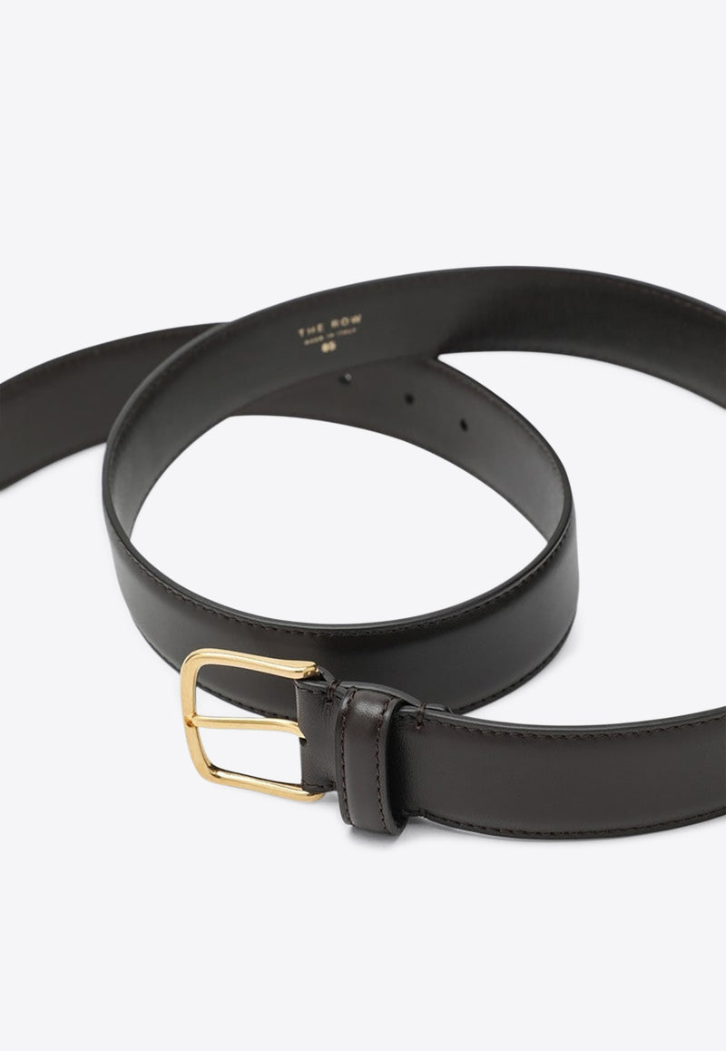 The Row Buckled Leather Belt Brown W1846L60/R_THERO-DARKG