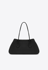The Row Alger Leather Shoulder Bag Black W1855L624L72/R_THERO-BBLCS