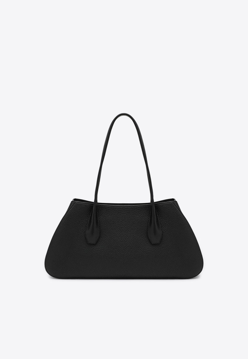 The Row Alger Leather Shoulder Bag Black W1855L624L72/R_THERO-BBLCS