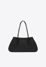 The Row Alger Leather Shoulder Bag Black W1855L624L72/R_THERO-BBLCS