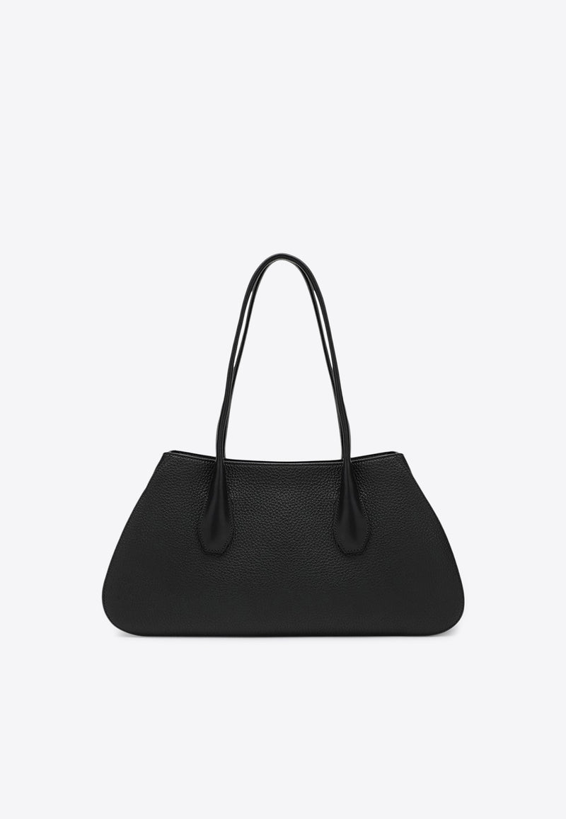 The Row Alger Leather Shoulder Bag Black W1855L624L72/R_THERO-BBLCS