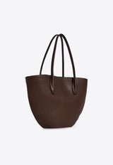 The Row Alger Leather Tote Bag Brown W1856L72/R_THERO-DDS