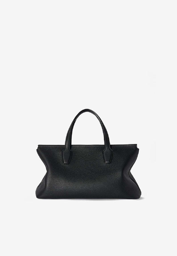 The Row Marcel Calf Leather Top Handle Bag Black W1909L129/R_THERO-BAS