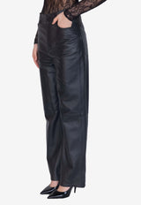 Wardrobe.NYC Straight-Leg Leather Pants Black W2048PCLBLACK