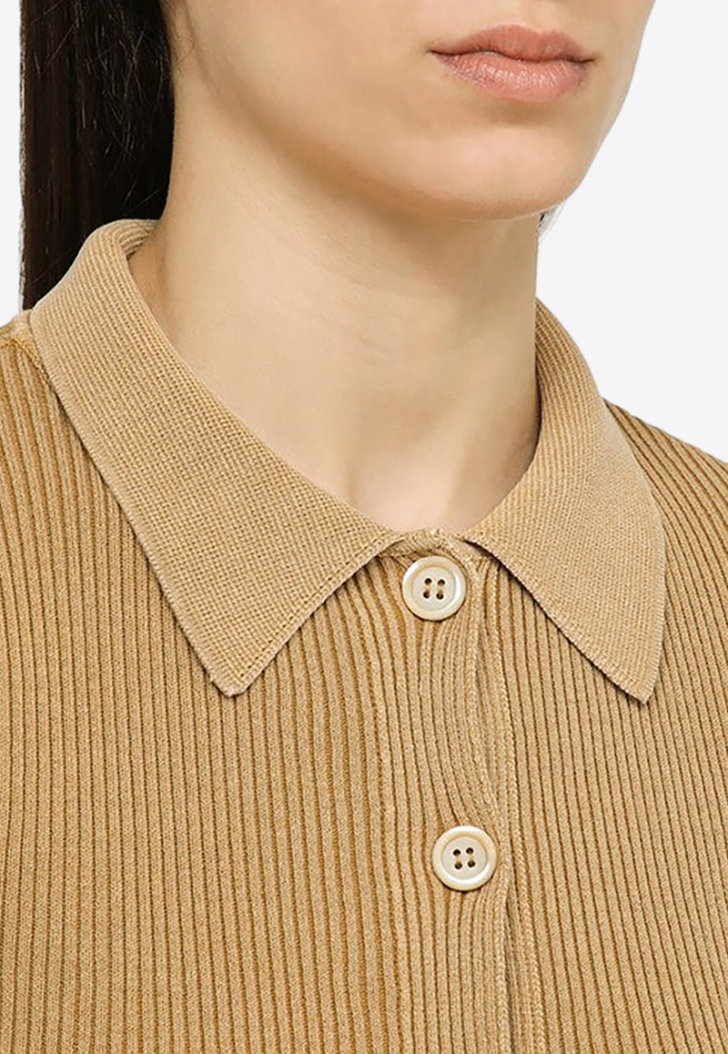 Our Legacy Ribbed Buttoned Cardigan Brown W2243MWCO/O_OLEGA-WS