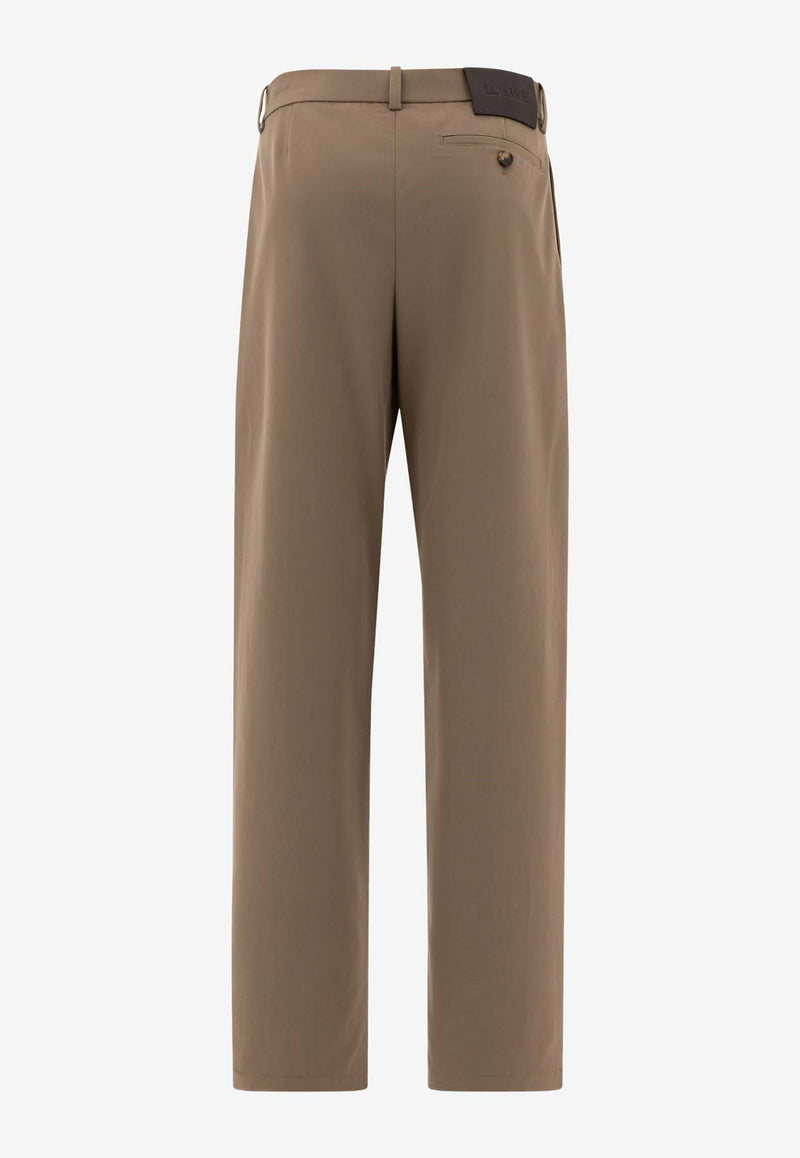 Loewe Silk-Blend Tailored Pants Green S540Y04XIF6975 KHAKI BROWN_73269