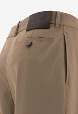 Loewe Silk-Blend Tailored Pants Green S540Y04XIF6975 KHAKI BROWN_73269