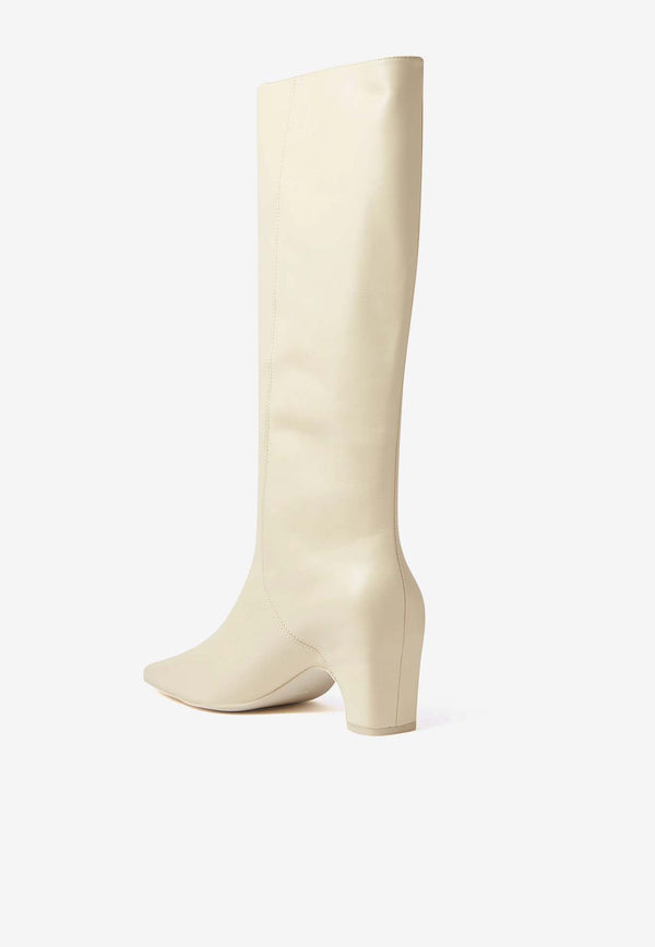 St. Agni 70 Leather Knee High Boots Butter W24-103BTRWHITE