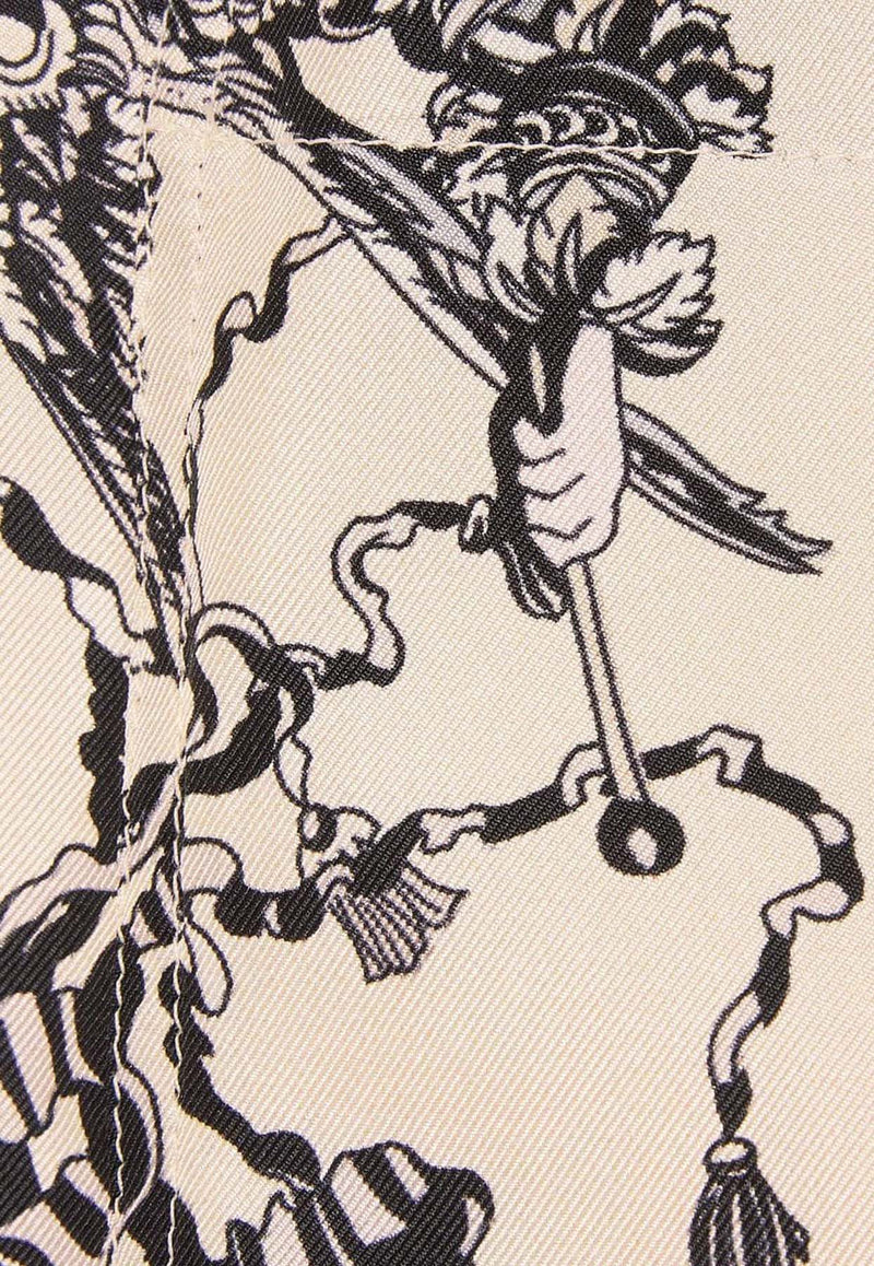 Gucci Printed Silk Bermuda Shorts Beige 672698ZAKU19285_80250